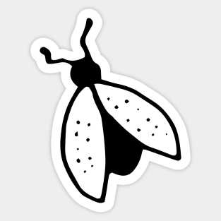 Black and White Flies on Orange Sticker